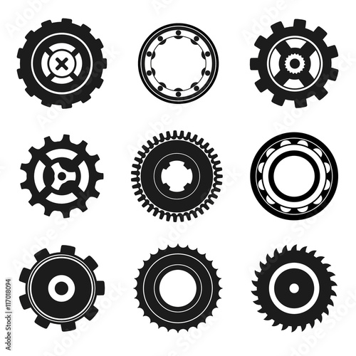 Cogwheel and bearings icons © daga5