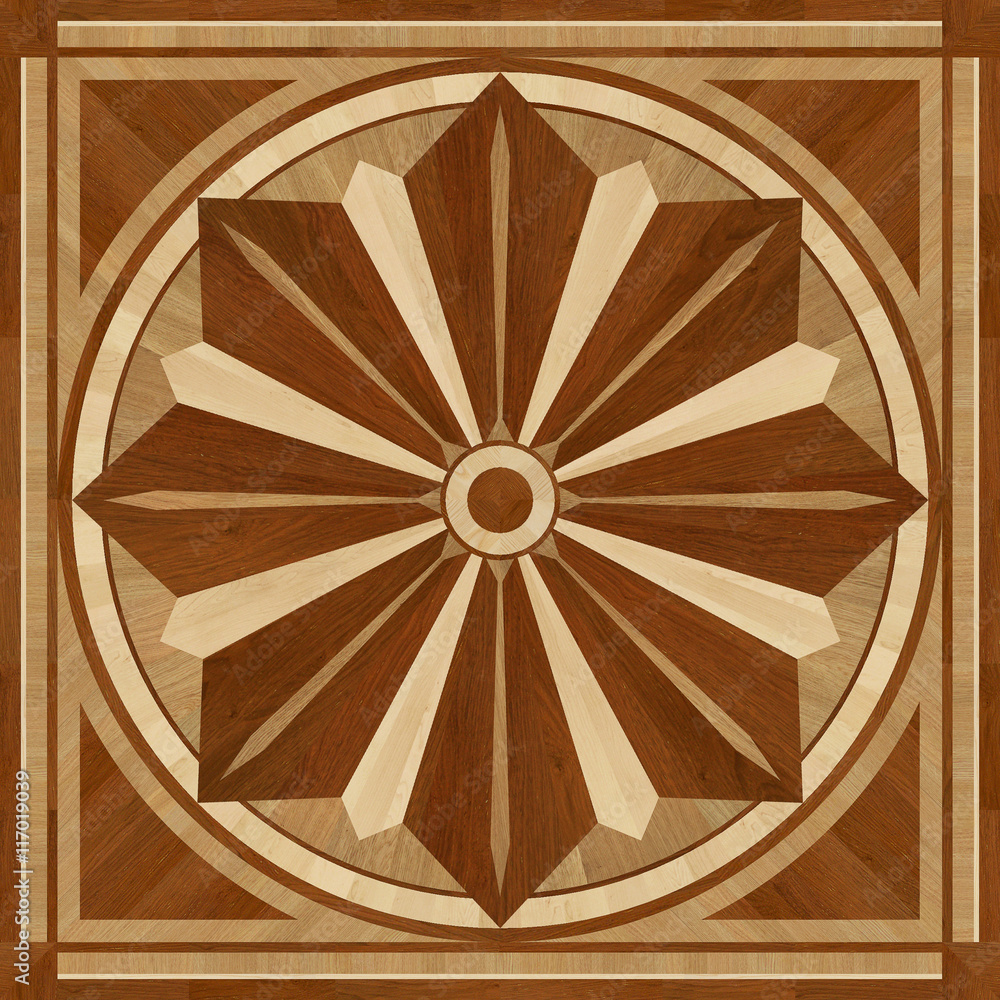 Ταπετσαρία Medallion design parquet floor, wooden seamless texture for 3D
