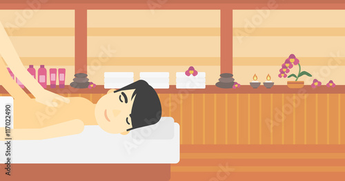 Man recieving massage vector illustration.