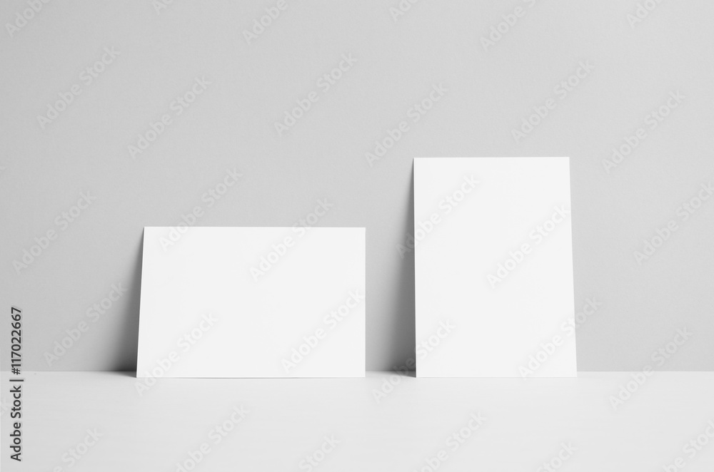 A6 Flyer / Postcard / Invitation Mock-Up - Wall Background A6 Flyer / Postcard / Invitation Mock-Up - Wall Background