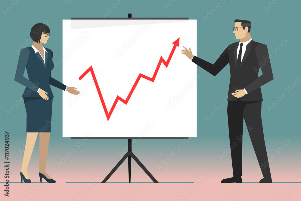 Businessman conversation with businesswoman about business strategy Businessman conversation with businesswoman about business strategy