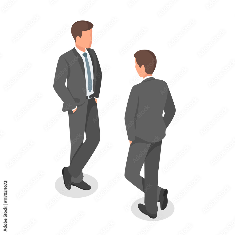 Isometric vector illustration of businessman. Isometric vector illustration of businessman.