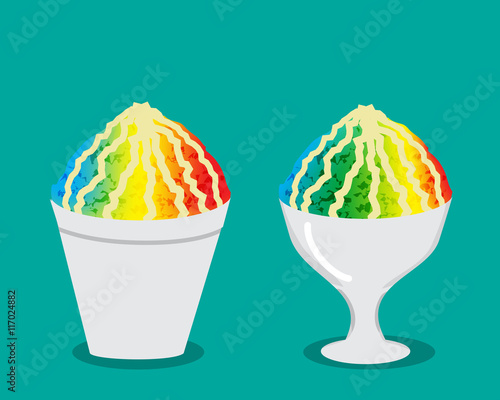 Hawaiian shave ice with rainbow color