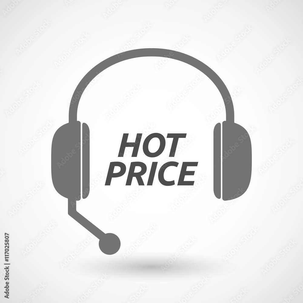Isolated headset icon with the text HOT PRICE Isolated headset icon with the text HOT PRICE