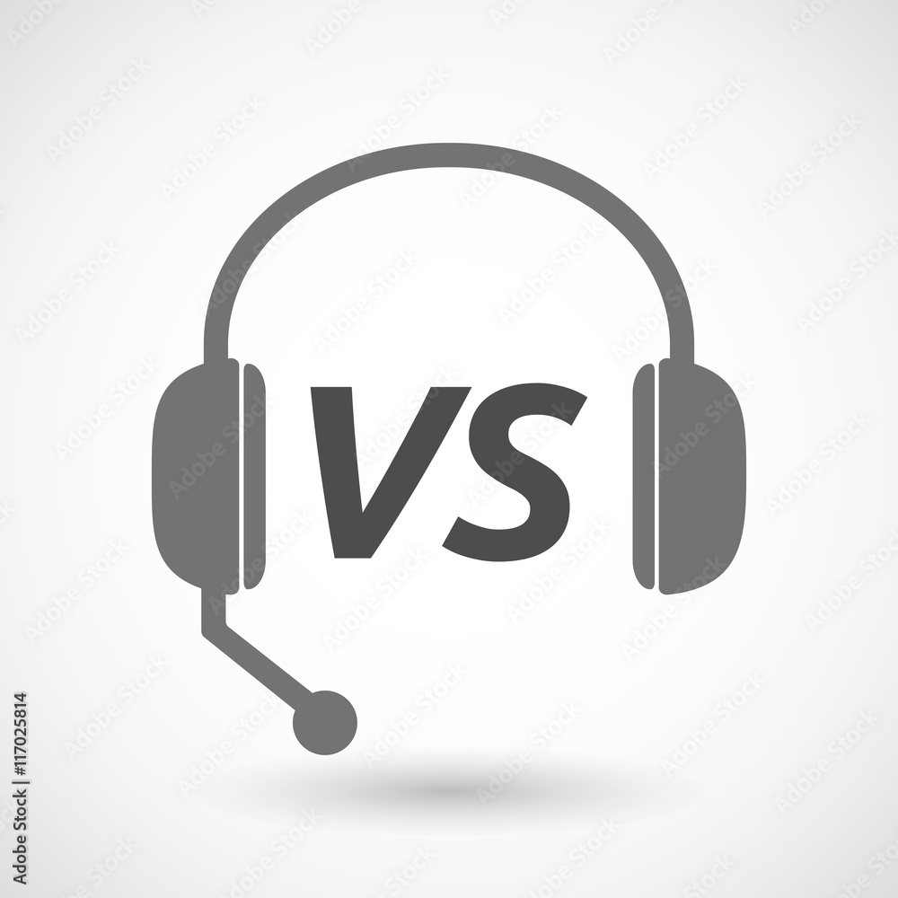 Isolated headset icon with the text VS Isolated headset icon with the text VS