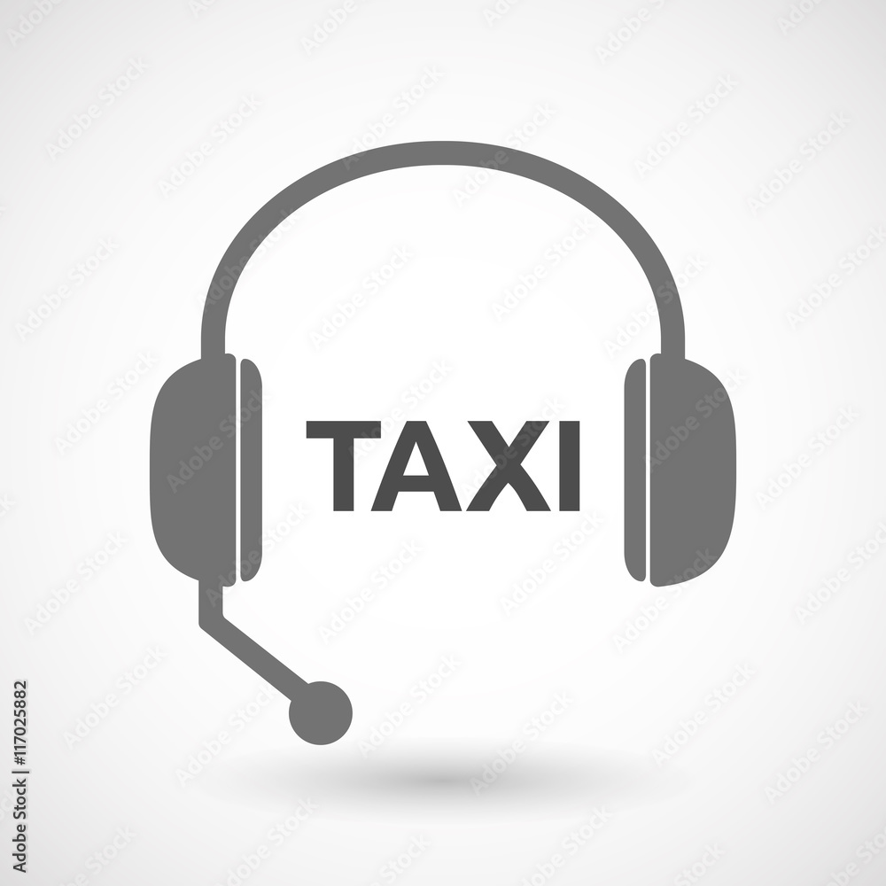Isolated headset icon with the text TAXI Isolated headset icon with the text TAXI