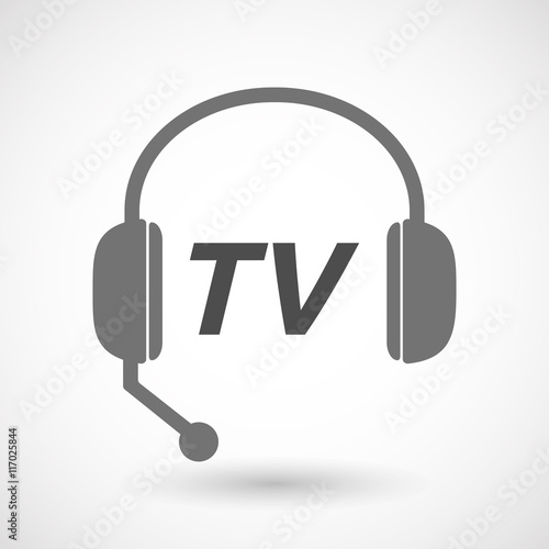 Isolated  headset icon with    the text TV