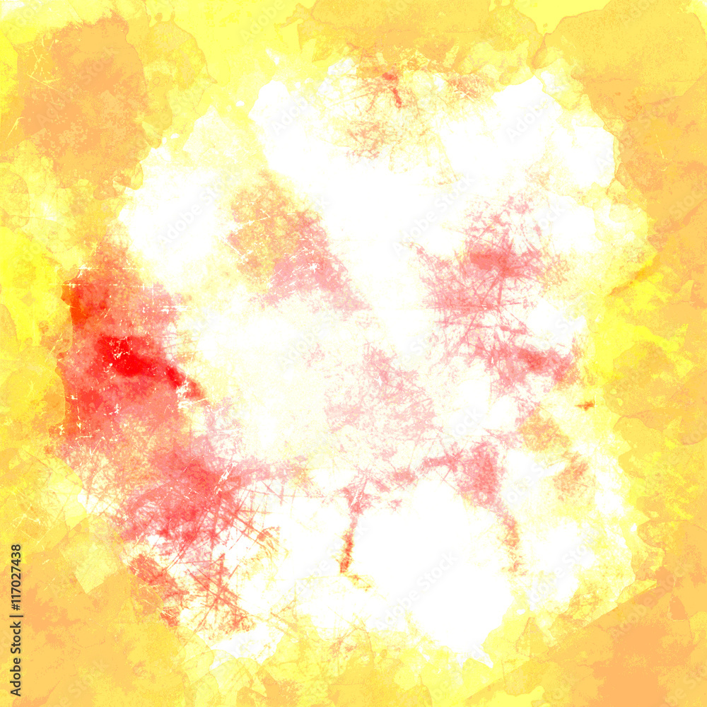Abstract yellow watercolor painted background