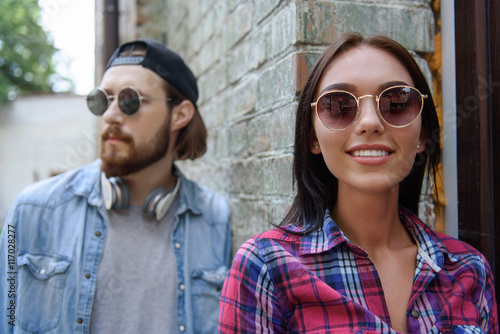 Joyful guy and girl hanging out together © Yakobchuk Olena