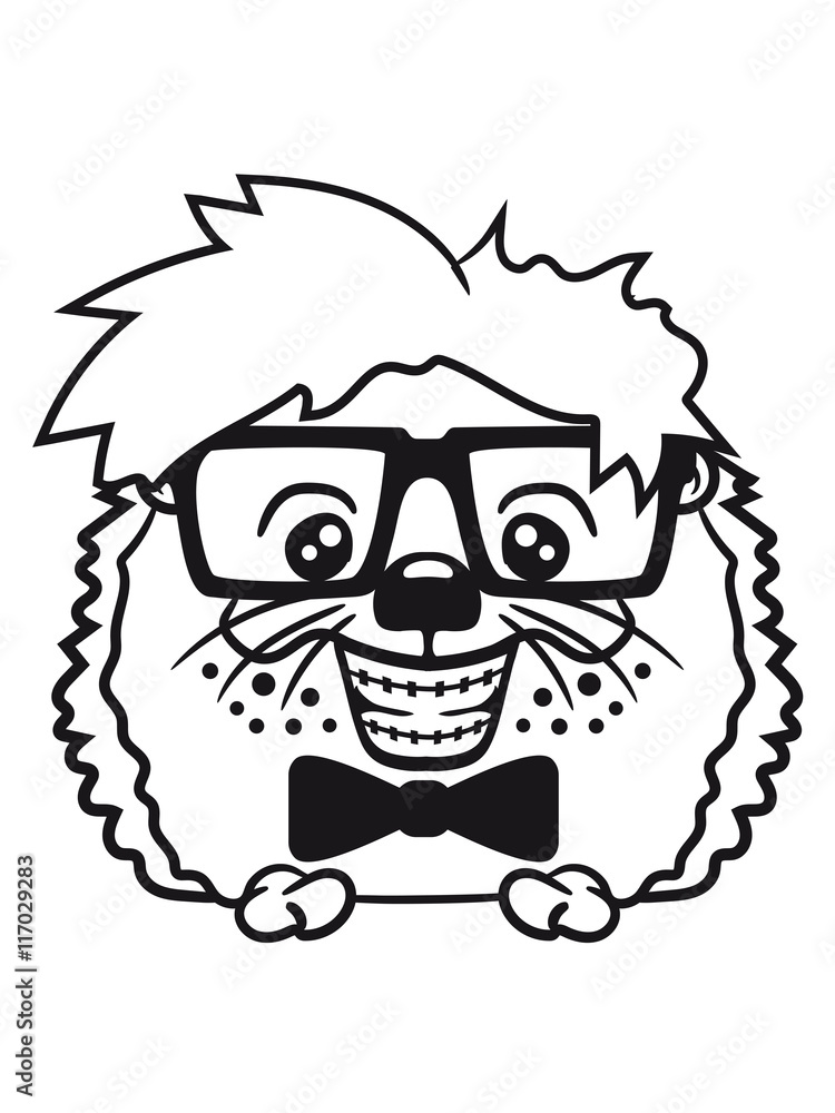 shall fly grin clasp nerd geek smart intelligent stupid freak funny naughty teenager hornbrille hedgehog comic cartoon
