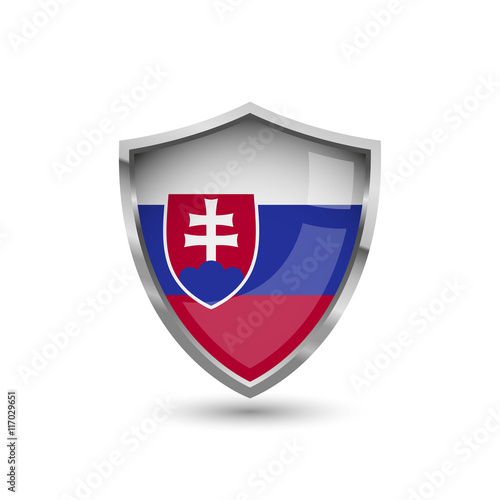 National flag of Slovakia. Flag on the metal shield with glare. Free Download National flag of Slovakia. Flag on the metal shield with glare. - GFXLoad