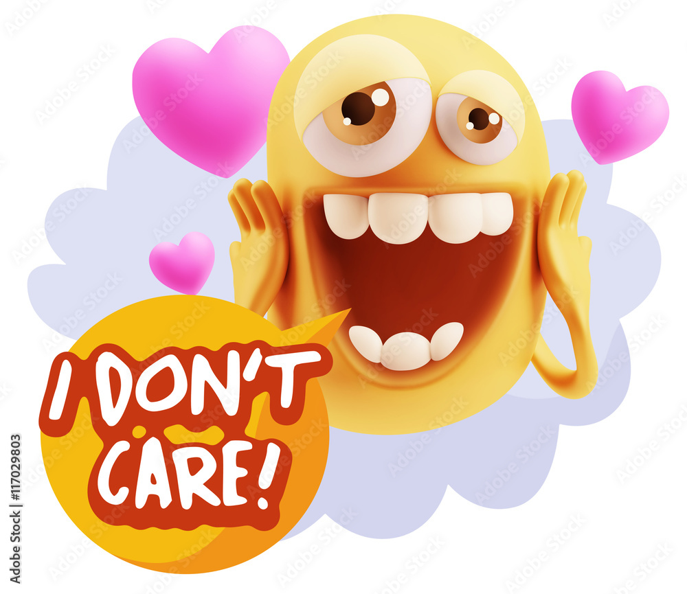 3d Rendering. Love Emoticon Face with hands on cheeks saying I D 3d Rendering. Love Emoticon Face with hands on cheeks saying I D
