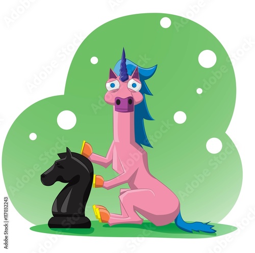 unicorn playing chess