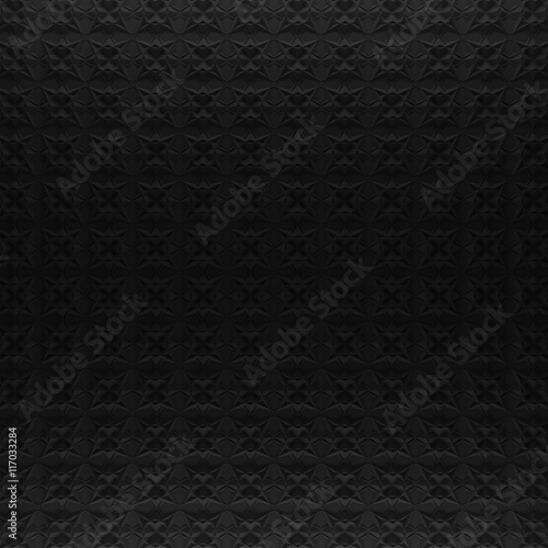 BLack abstract pattern backdrop. 3d rendering geometric polygons