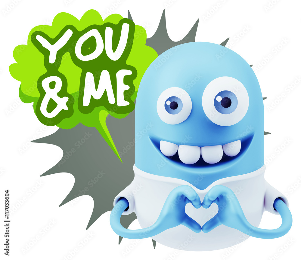 3d Rendering. Romantic Emoticon with hands forming a heart drawi 3d Rendering. Romantic Emoticon with hands forming a heart drawi