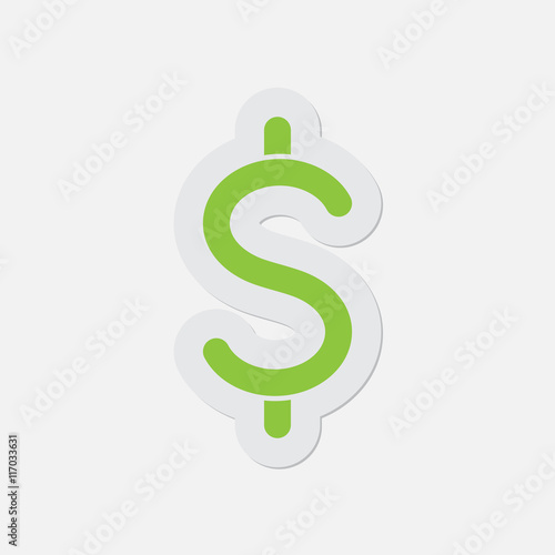 simple green icon - dollar currency symbol