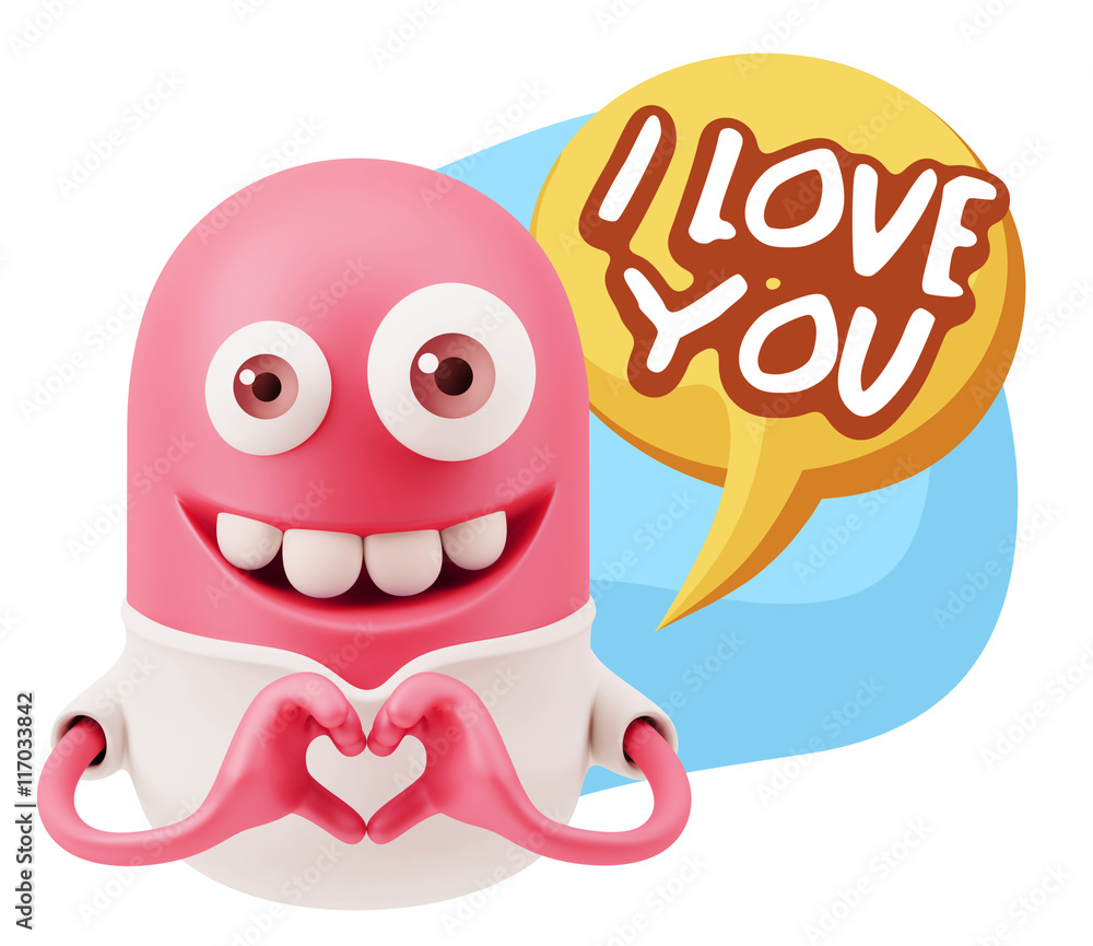 3d Rendering. Romantic Emoticon with hands forming a heart drawi 3d Rendering. Romantic Emoticon with hands forming a heart drawi