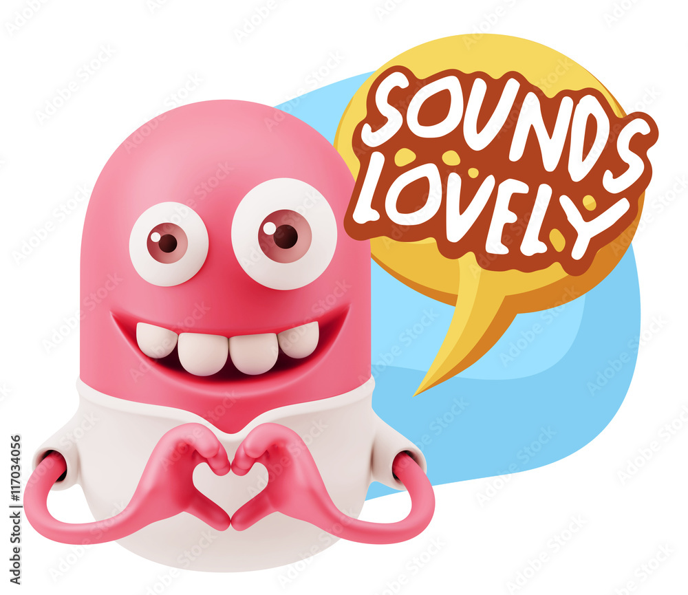 3d Rendering. Romantic Emoticon with hands forming a heart drawi 3d Rendering. Romantic Emoticon with hands forming a heart drawi