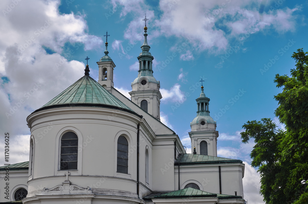 Neo-baroque Catholic Church in Radomsko in Poland.