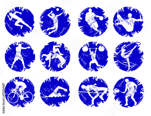 olympic Blue icons of summer sports in Brazil