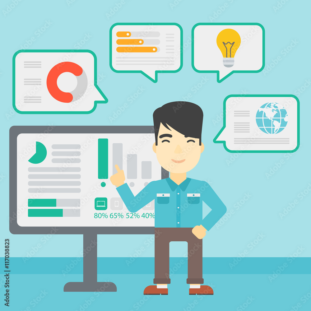 Man making business presentation. Man making business presentation.