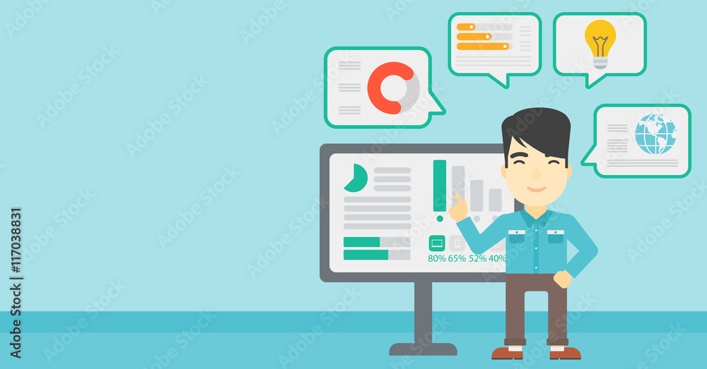 Man making business presentation. Man making business presentation.