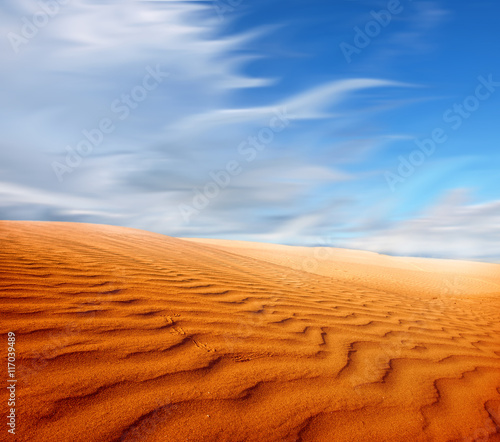 Sunset over the Sahara Desert