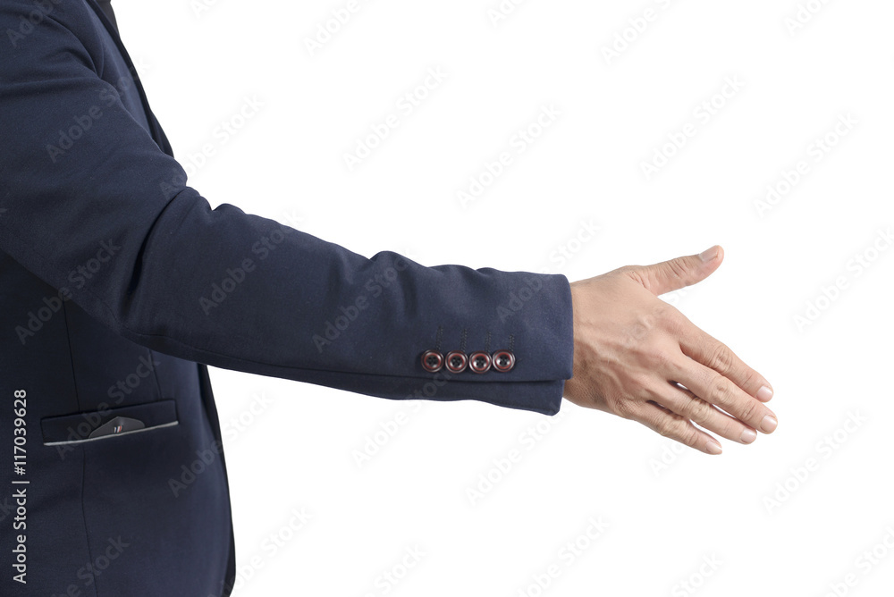  businessman shaking hands  isolate on white background, asian