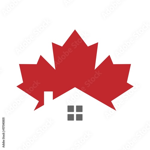canada home real estate logo icon template vector
