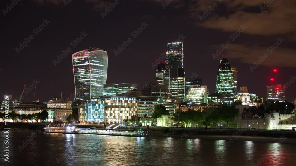 london skyline from across the river thames