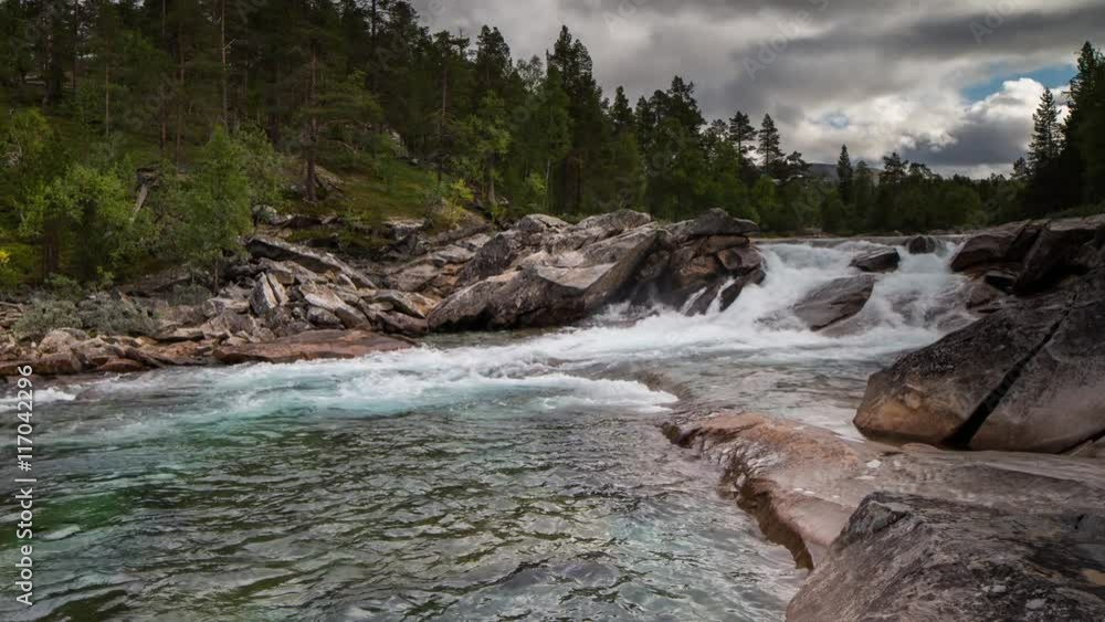 scenic rapids and waterfall in norway scenic rapids and waterfall in norway