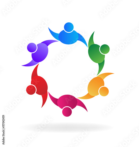 Social people teamwork logo 