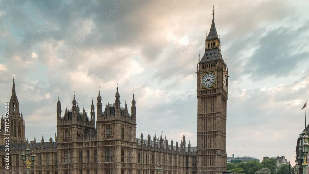 rush of people crossing westminster bridge