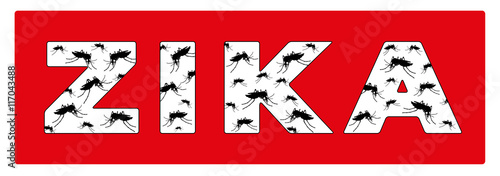 Zika Mücke Banner
Vektor Illustration isoliert auf weißem Hintergrund
