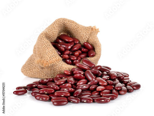 red bean with sack isolated on the white background © khumthong