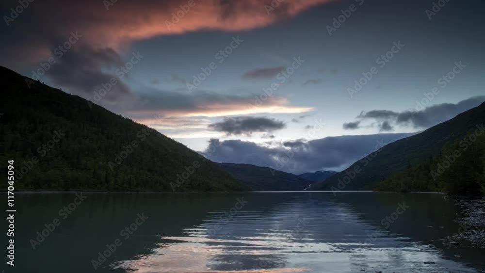 sunset over a beautiful lake in norway sunset over a beautiful lake in norway