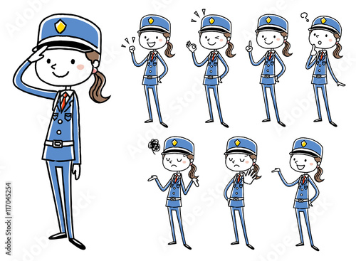 女性警備員：ポーズ　バリエーション
