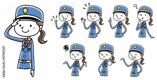 女性警備員：ポーズ　バリエーション
