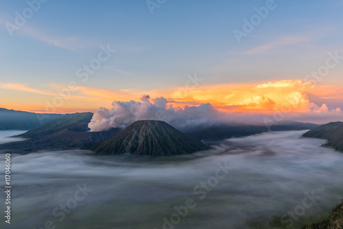 Mt Bromo volcano at sunrise