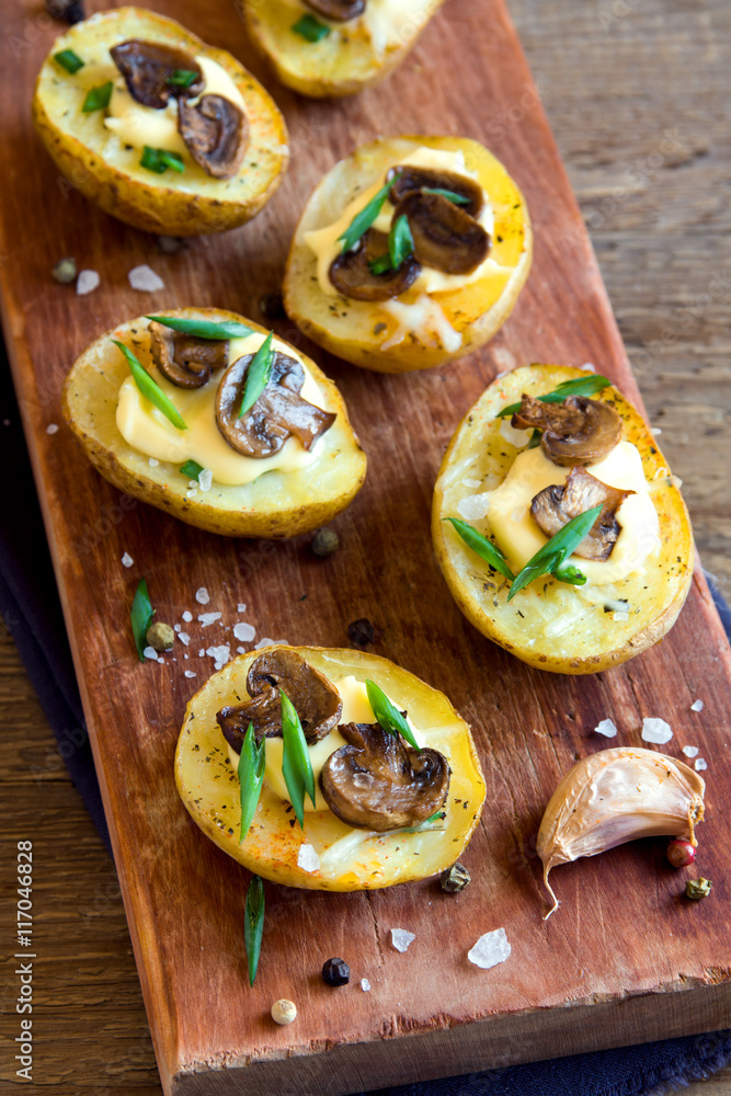 Baked potatoes with mushroom Baked potatoes with mushroom