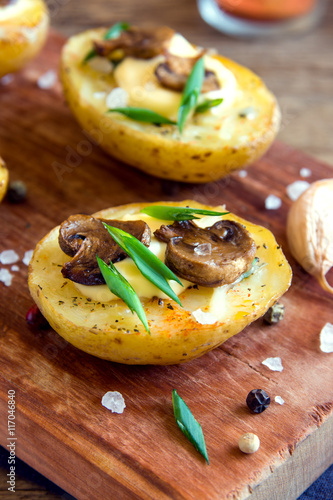 Baked potatoes with mushroom