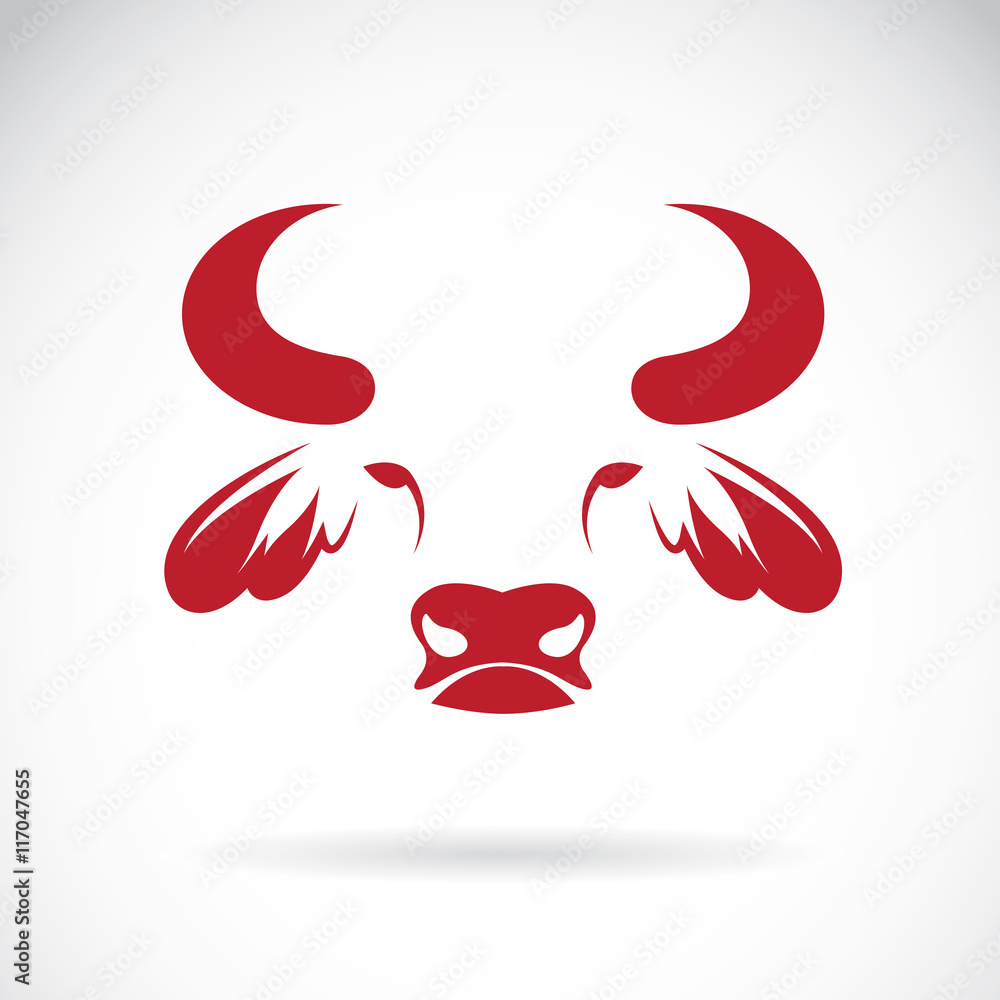 Vector of bull face design on white background. Vector of bull face design on white background.