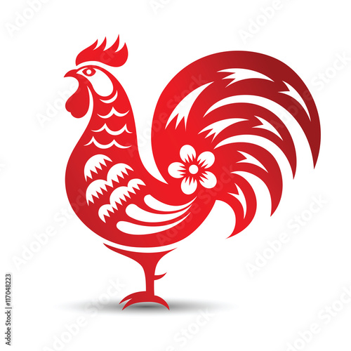 chinese rooster vector