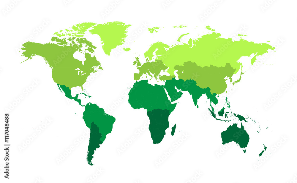 world map flat design green color
