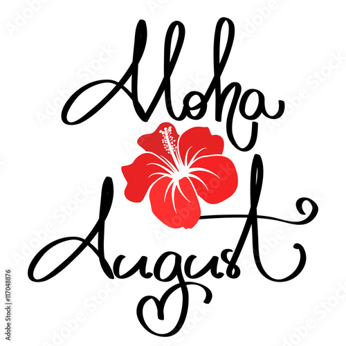 Handmade vector calligraphy and text aloha summer