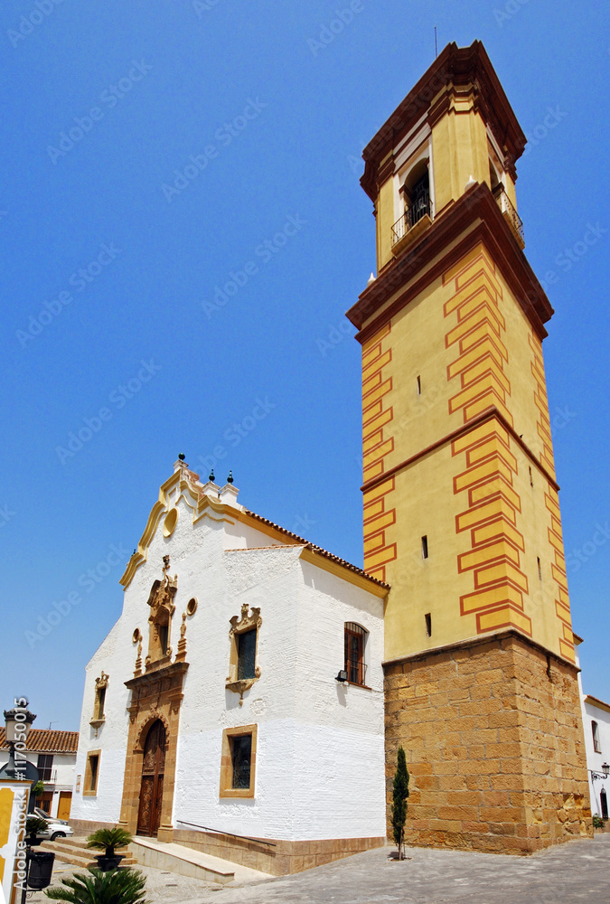 Church with tall tower, Estepona.