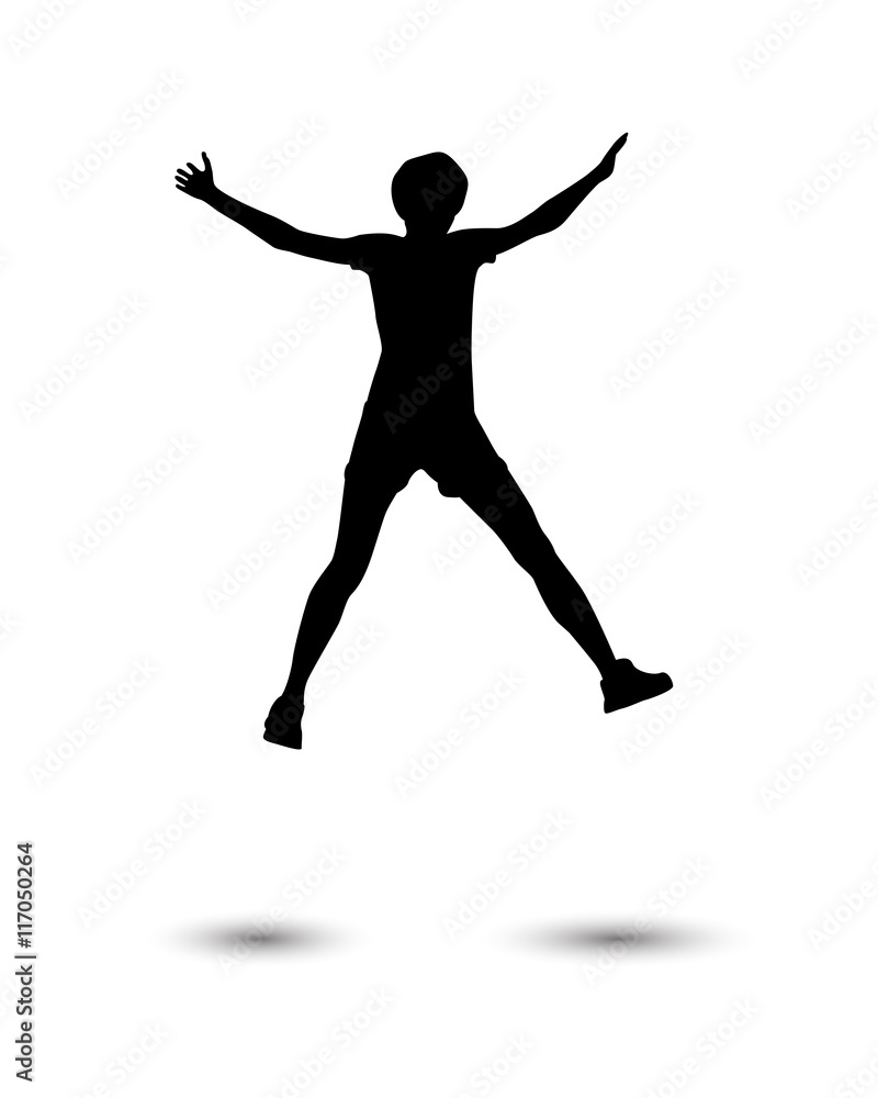 Jumping girl silhouette