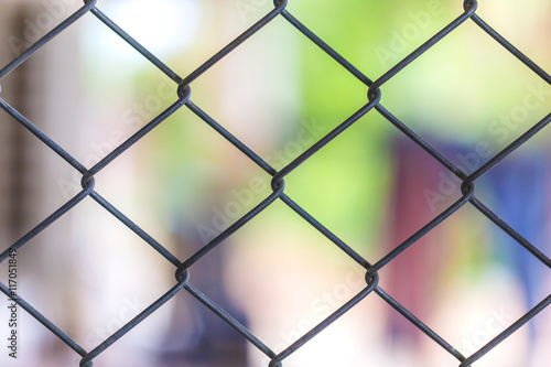 Wire mesh fence. Close up.