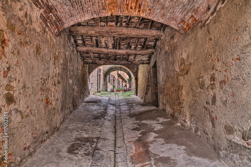 Old alley in Castiglion Fiorentino  Arezzo  Tuscany  Italy