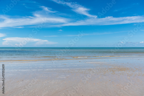 The beach and blue sky